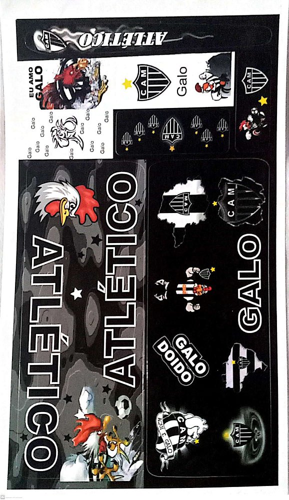 Cartela de adesivo de time Atlético Mineiro Galo - GFS BIKE SHOP