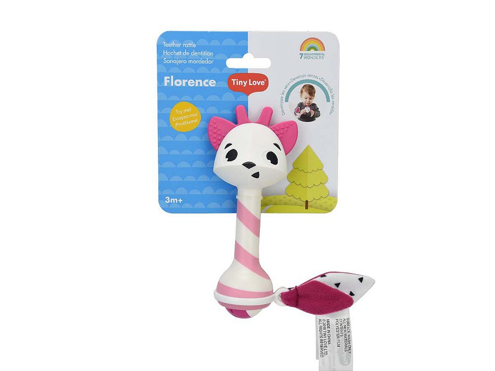 Brinquedo Chocalho Mordedor Teether Rattle Florence Tiny Love - PATITIPA -  Tudo o que você precisa para o seu bebê!