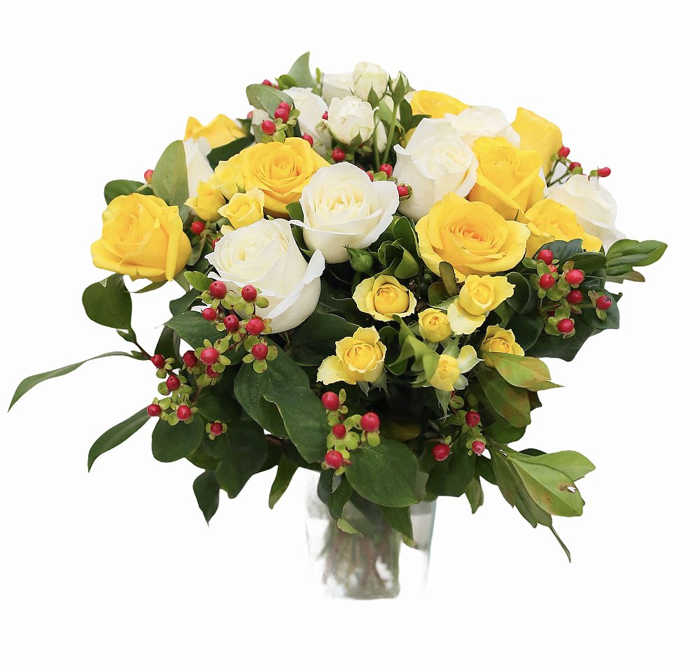 Jarra de rosas amarelas e brancas - Camélia Flores | Floricultura,  Paisagismo e Entrega de Flores Online - RJ