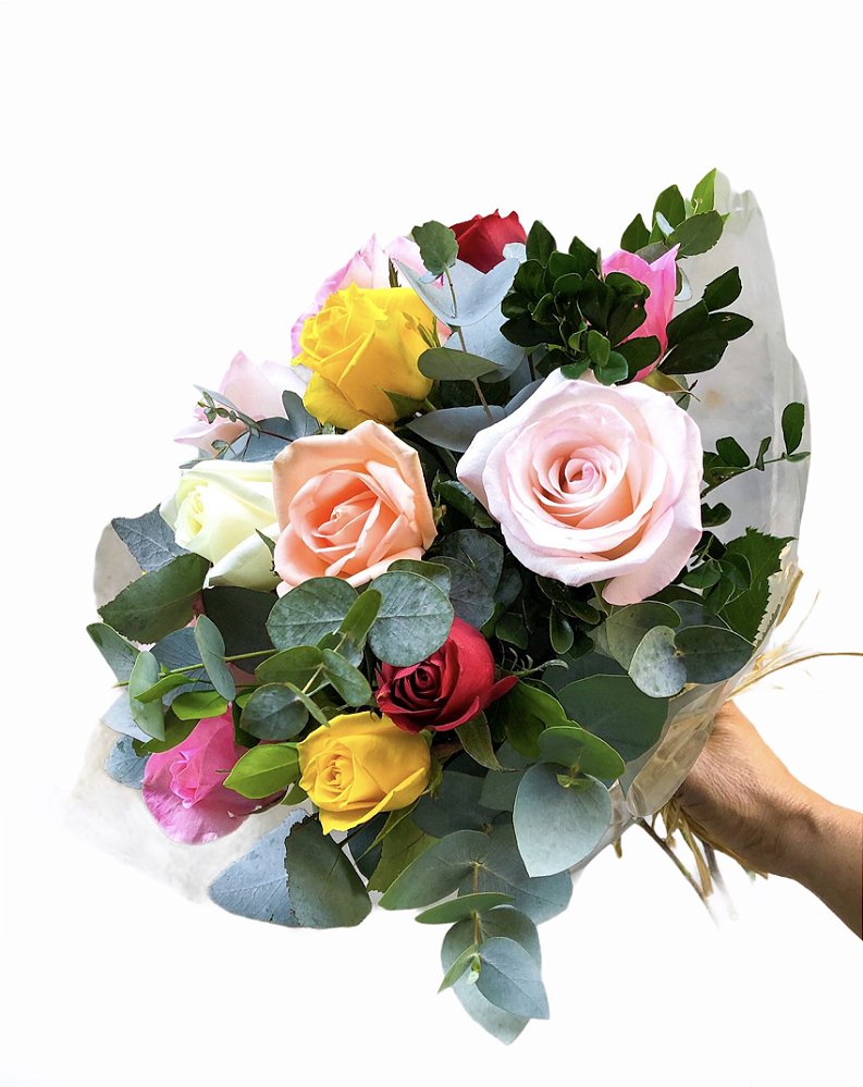 Bouquet de Rosas Coloridas - Camélia Flores | Floricultura, Paisagismo e  Entrega de Flores Online - RJ