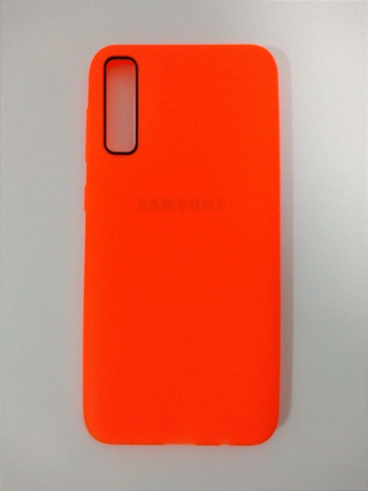 Capa para Samsung A50 em Silicone - Laranja - Ponto das Utilidades
