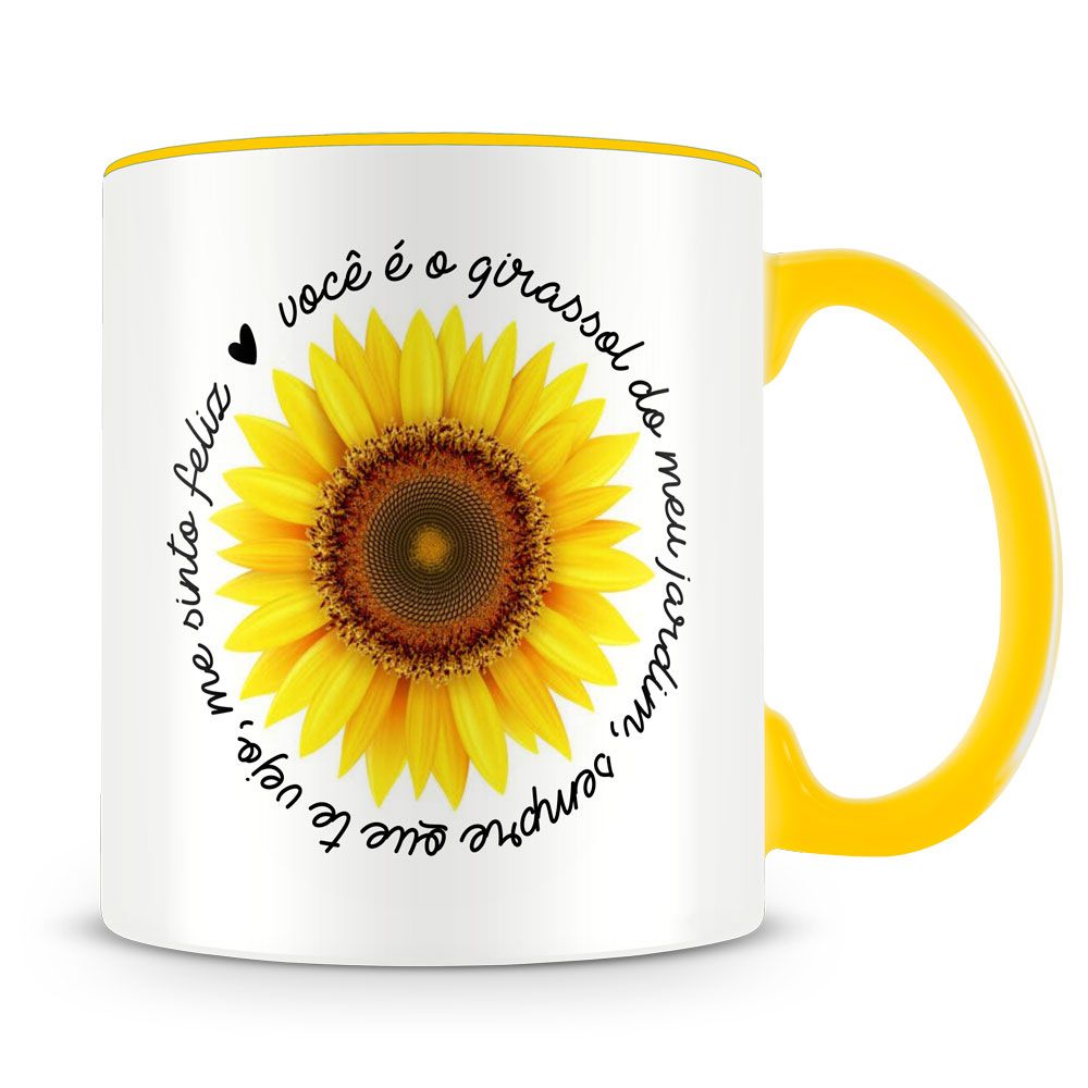 Caneca Personalizada Flor Girassol - Caneca Personalizada Para Todas As ...