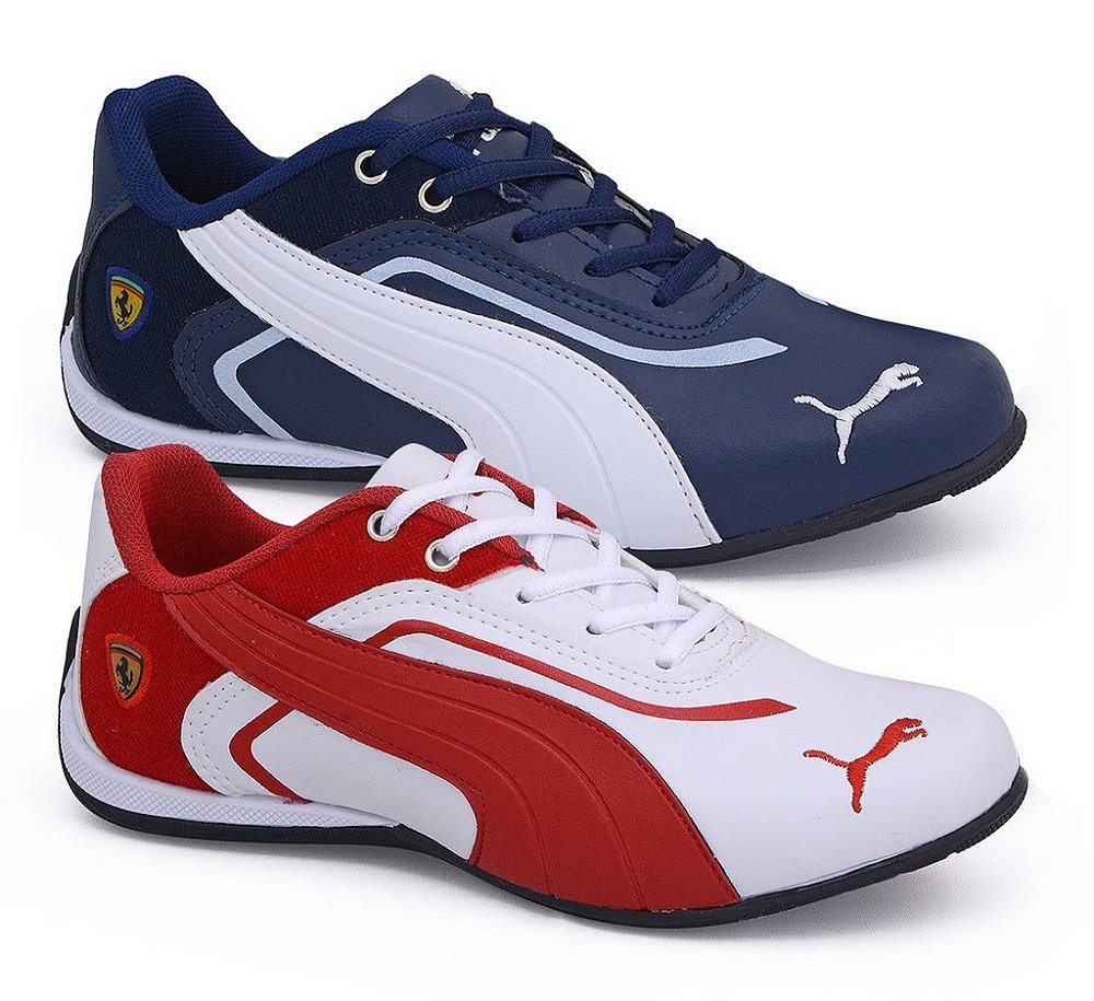 puma branco e vermelho