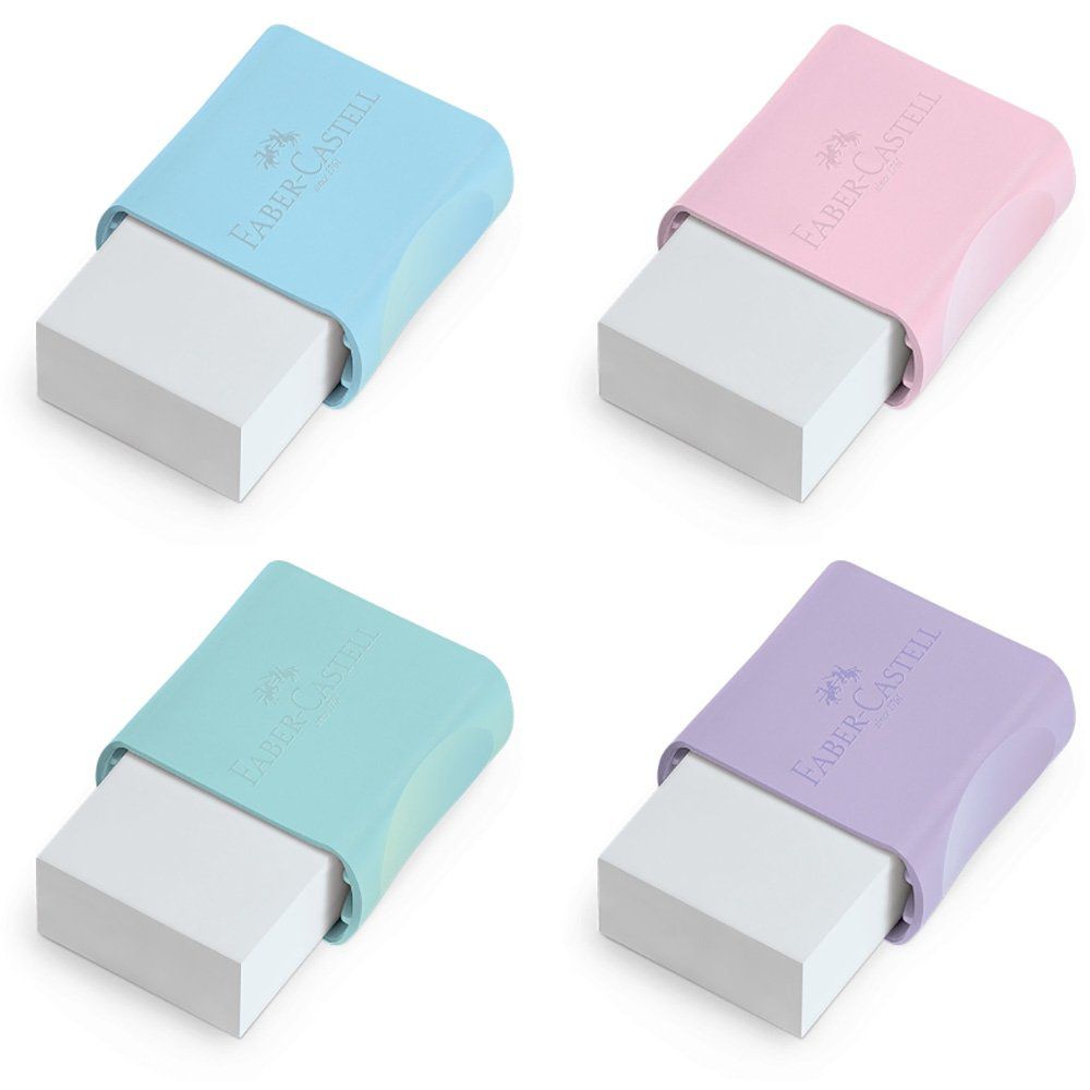 Borracha Faber Castell Com Capinha Pastel - Clips Papelaria e Presentes