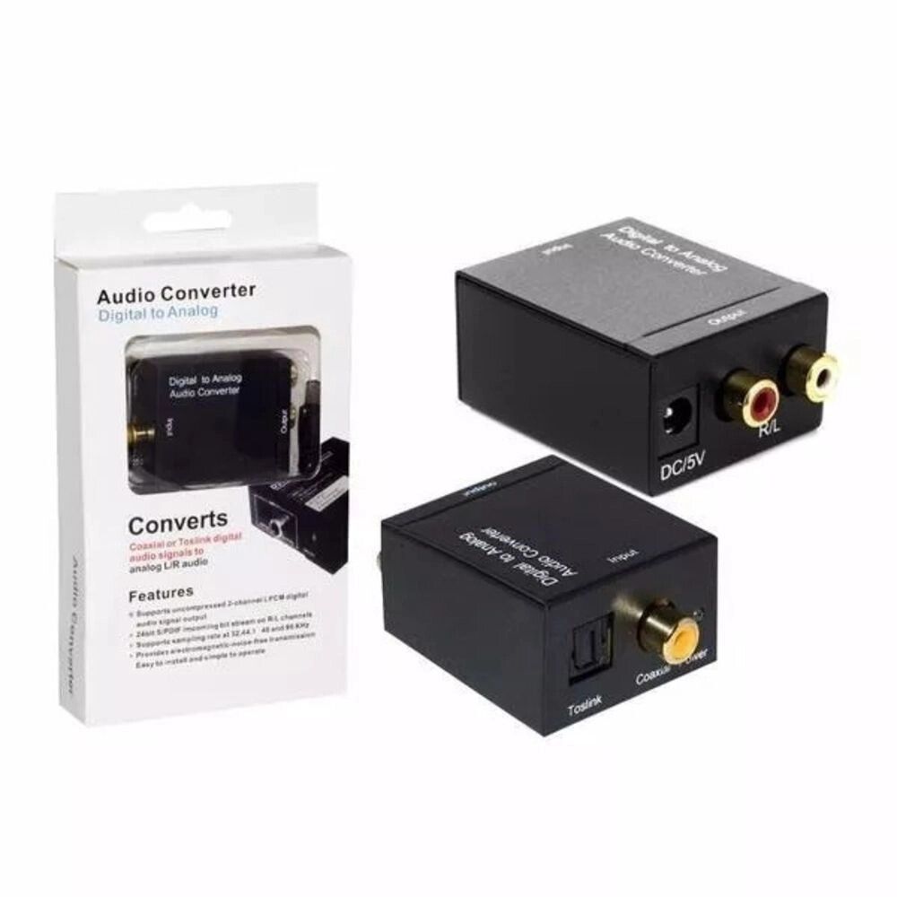 Conversor Audio Optico Digital Fibra/coaxial P/ Rca Analogico - Andu  Variedades