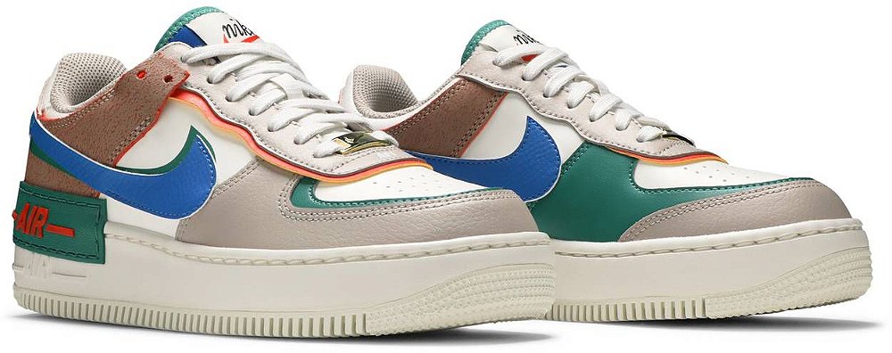 Nike Air Force 1 Low Shadow Sail Signal Blue Green CI0919 109 AF1 Sneakers
