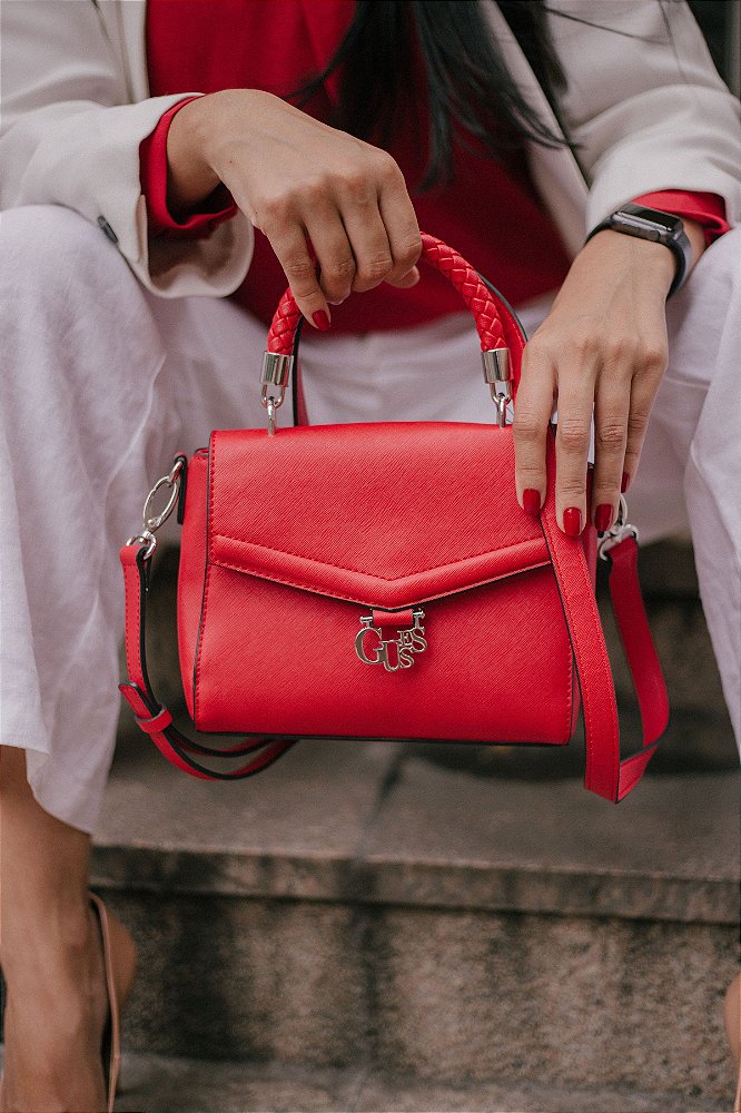 red guess shoulder bolsa