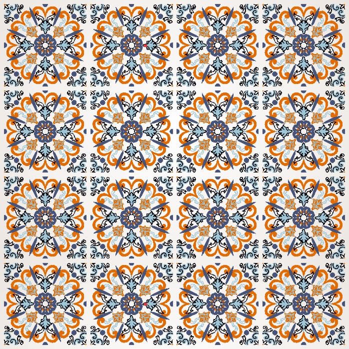 Papel-de-Parede-Azulejo-em-Tons-de-Laranja-e-Azul