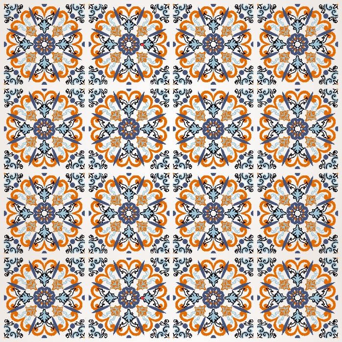 Papel-de-Parede-Azulejo-em-Tons-de-Laranja-e-Azul