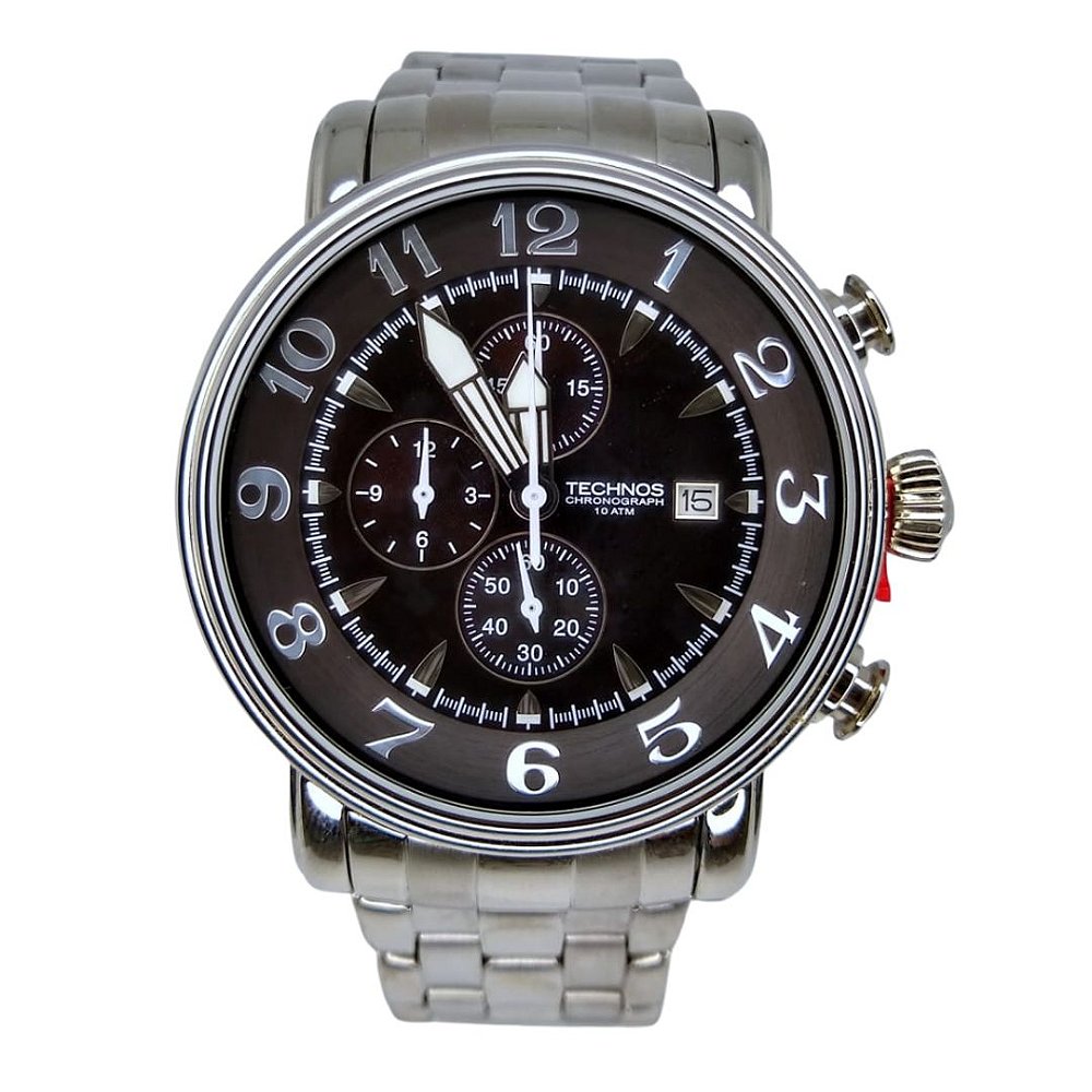Relógio Technos Steel Black Dial Man C/ Cronograph - OS10CS/1M - Pinter  Joias Artigos de Joalheria e Relojoaria