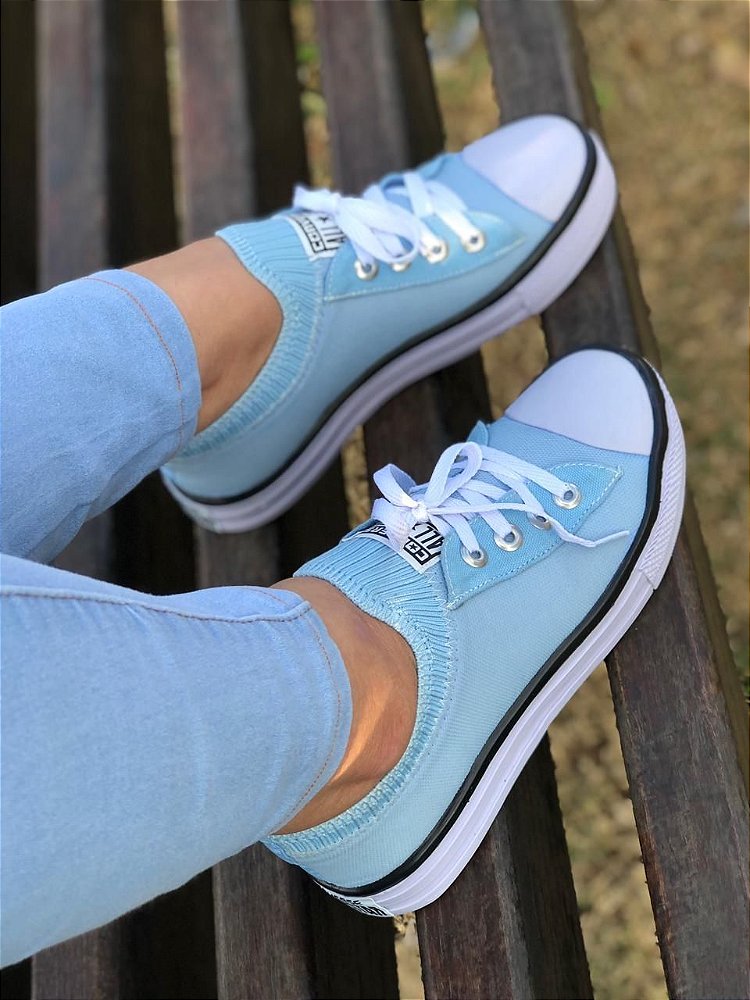 Tenis All Star Meia Feminino Azul Bebe Mrx