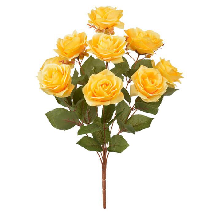 Buquê Flor Artificial Rosa Amarelo Outonado 55cm - Florescer-Decor |  FLORESCER DECOR