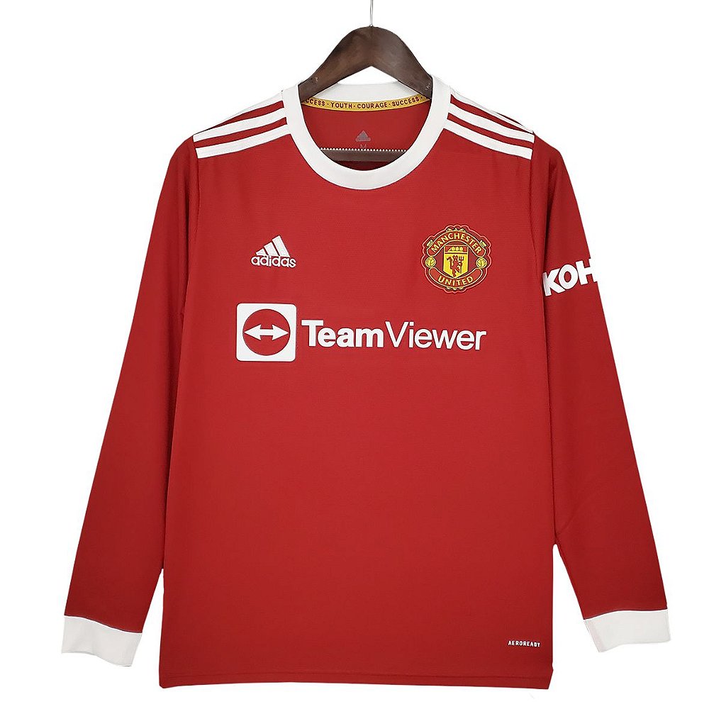camisa manga longa adidas vermelha