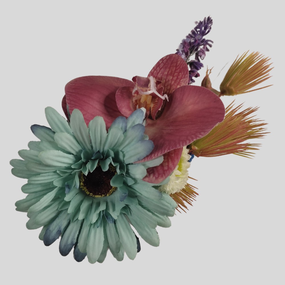 Arranjo de Cabelo Floral - Gérbera com Orquídea - Lovely Vintage Store