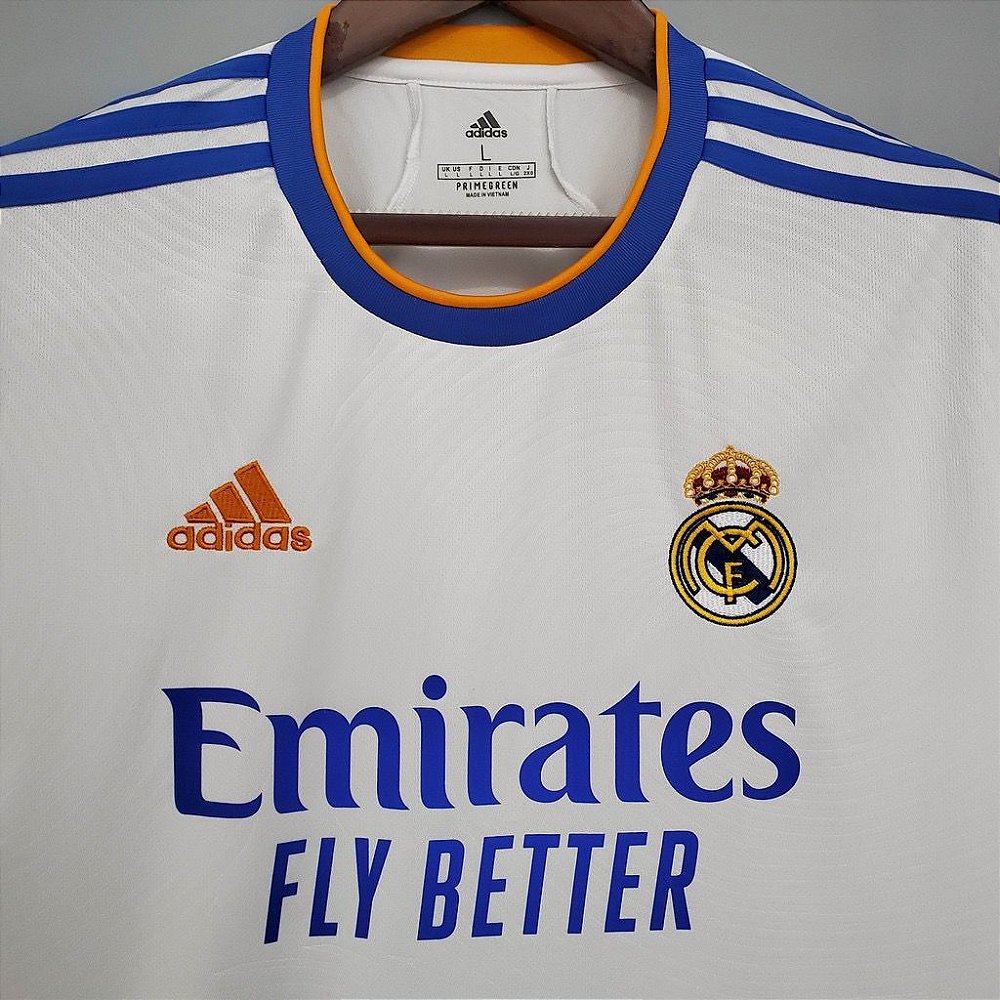Camisa Real Madrid Home 21/22 s/n° Torcedor Adidas