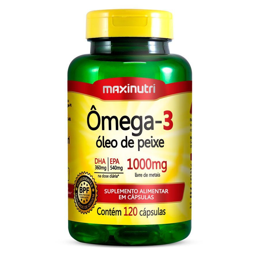 Ômega 3 1000mg 120 cápsulas MaxiNutri VitaMundi Suplementos Alimentares