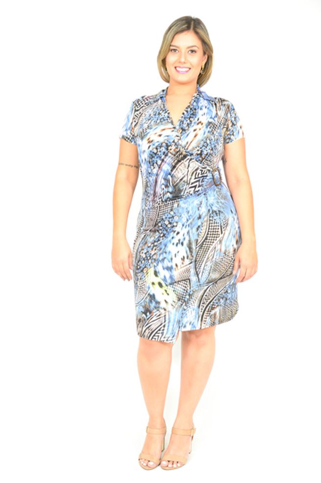 vestido transpassado malha fria