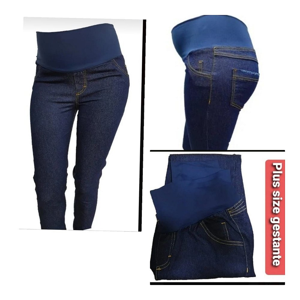 calça jeans para gestante plus size