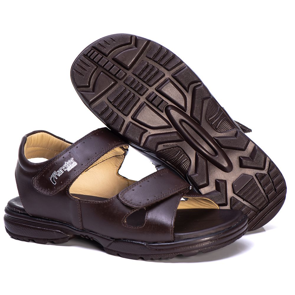 sandália masculina aberta ortopédica para diabéticos - café - Souza  Calçados, os melhores calçados em couro legítimo para você.