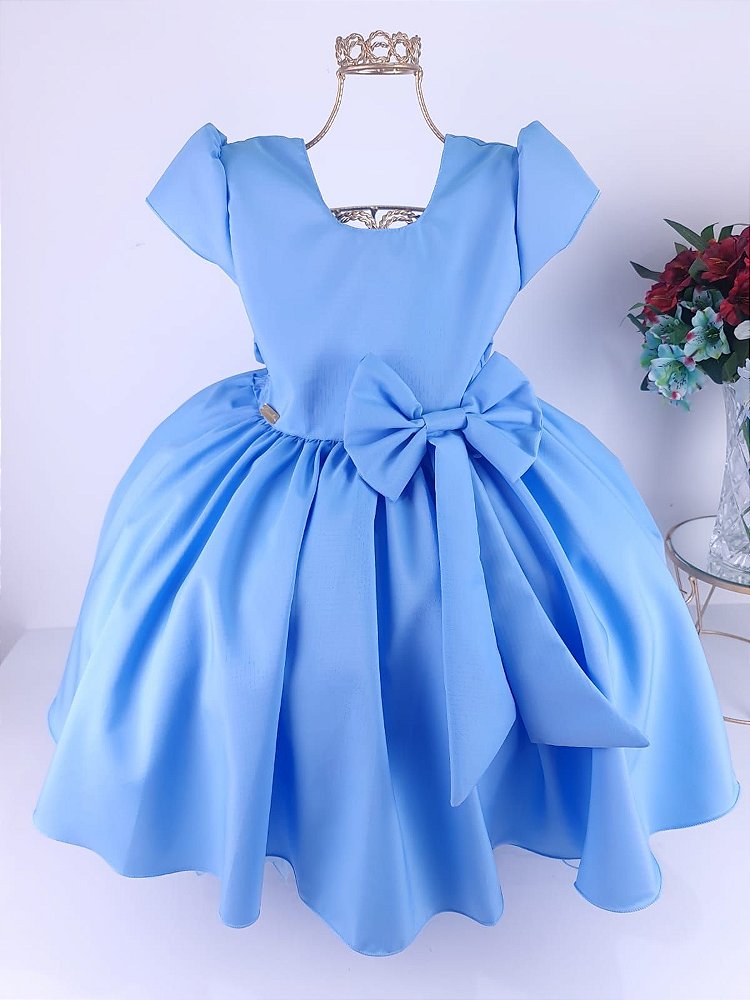 Vestido Infantil Social Azul Daminha Casamento Princesa Frozen Aniversário Cinderela  Luxo - Amazing Baby's - A loja número #1 de bebê.