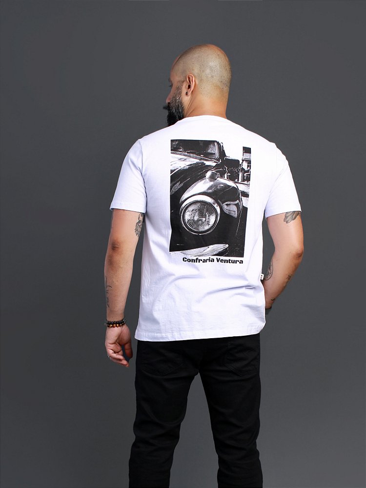 Camiseta Premium Estampada Algodão Branca - Fusca - Confraria Ventura -  Camisetas Masculinas Premium