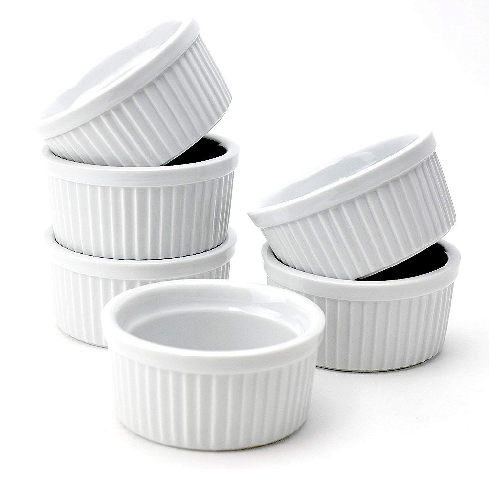 Ramekin Ramequim Canelado em Cerâmica Branco 8 cm 100 ml Utifácil I