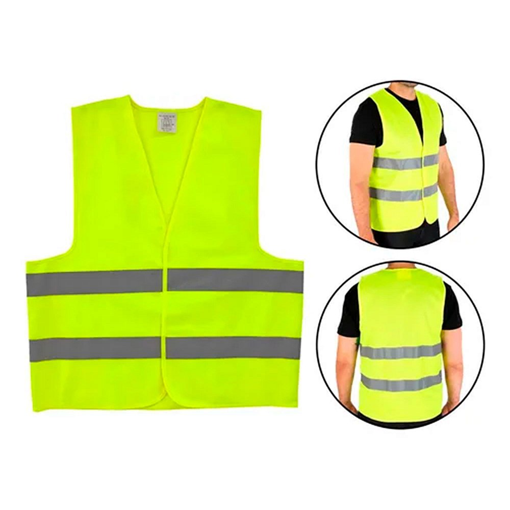 Colete Refletivo Segurança Amarelo Florescente com Velcro XXG - MEU EPI