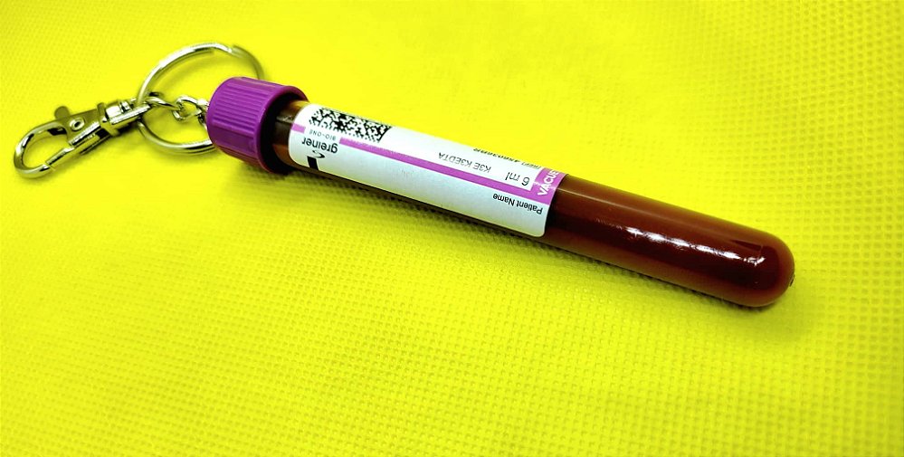 Chaveiro Tubo De Coleta De Sangue Roxo Edta K3 Hematotologia