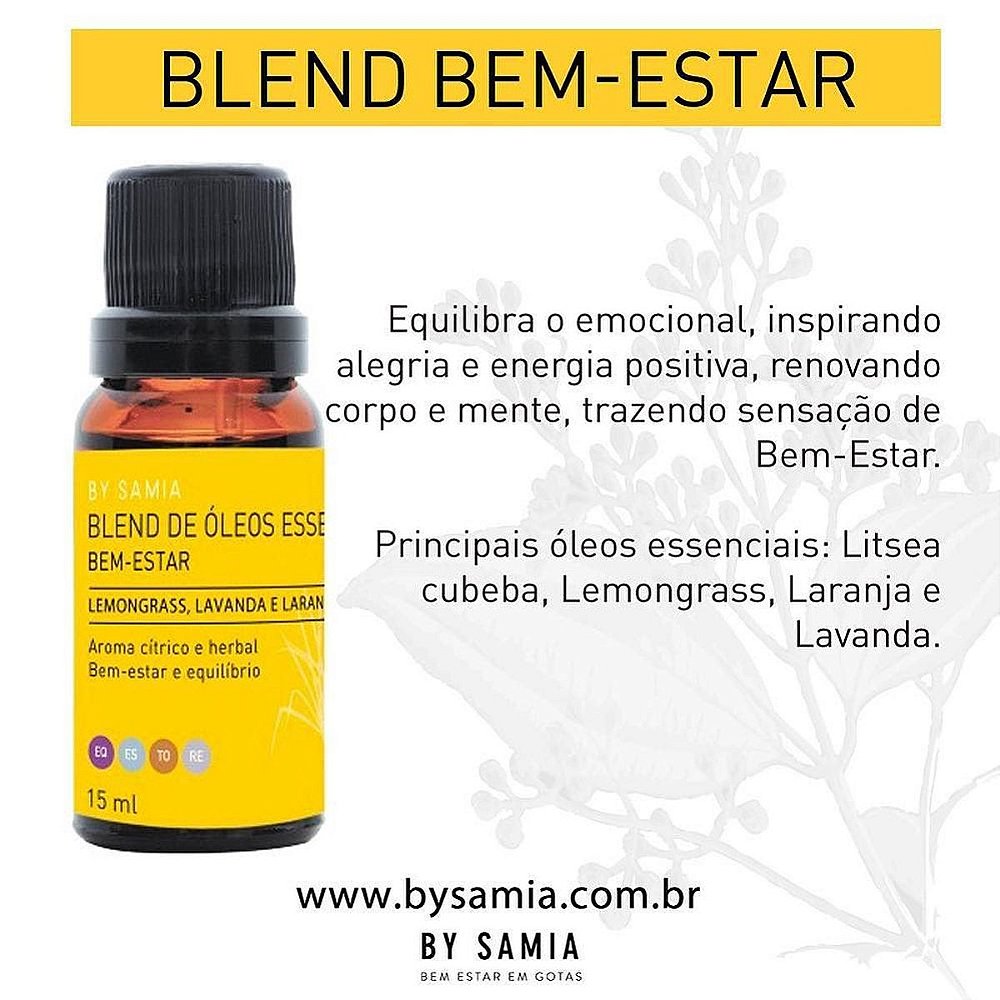 Blend De Óleos Essenciais Bem Estar By Samia Loja Vitadd Vitadd Aromaterapia Suplemento 7341