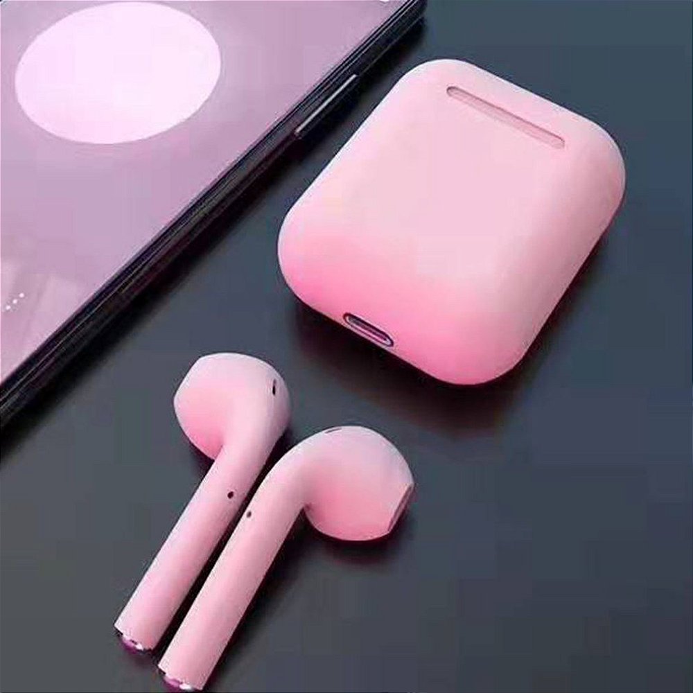 Fone de Ouvido Bluetooth i12 Rosa - Fenix Imports JF