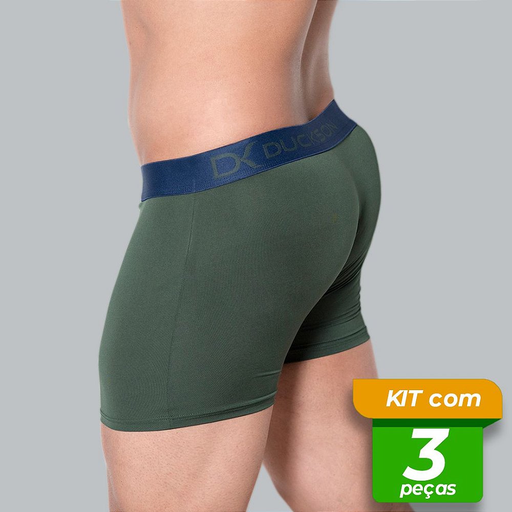 Cueca Boxer Microfibra Lisa Kit Com Pe As Ntima Atacadista