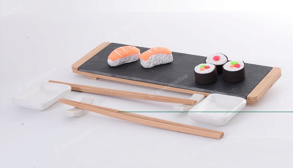 Kit Para Sushi 8 Peças Comida Japonesa Hashi Para 2 Pessoas D' Presentes