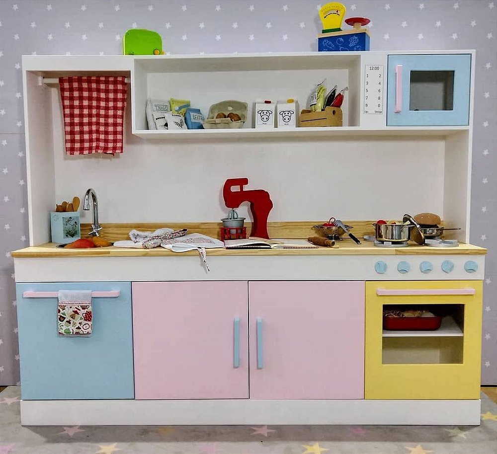 Cozinha Paula, cozinha de brinquedo, cozinha de madeira - Atelier RA