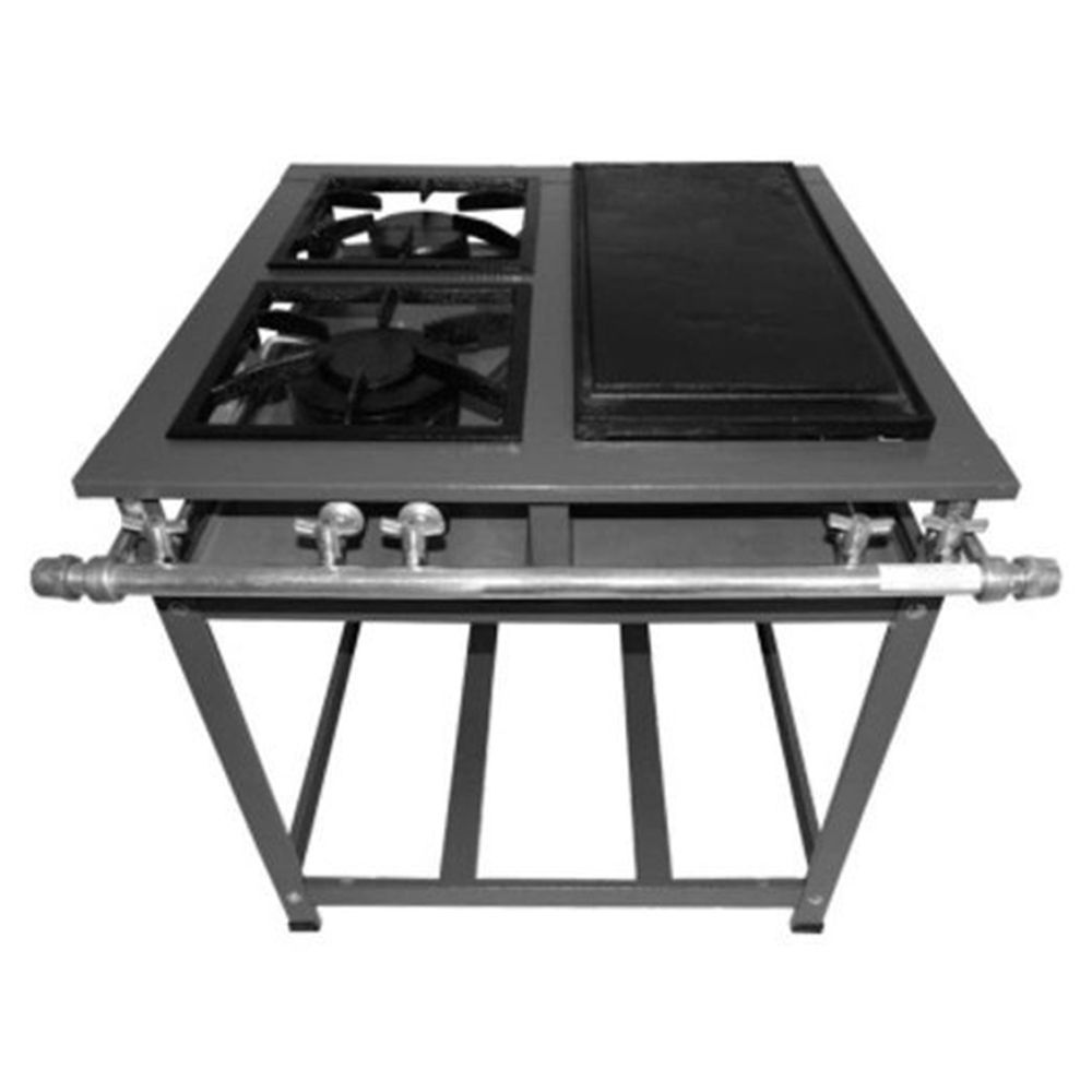 Fogão Venâncio Extra 2 Bocas 1 Dupla Chapa Bifeteira - Varejo Santista