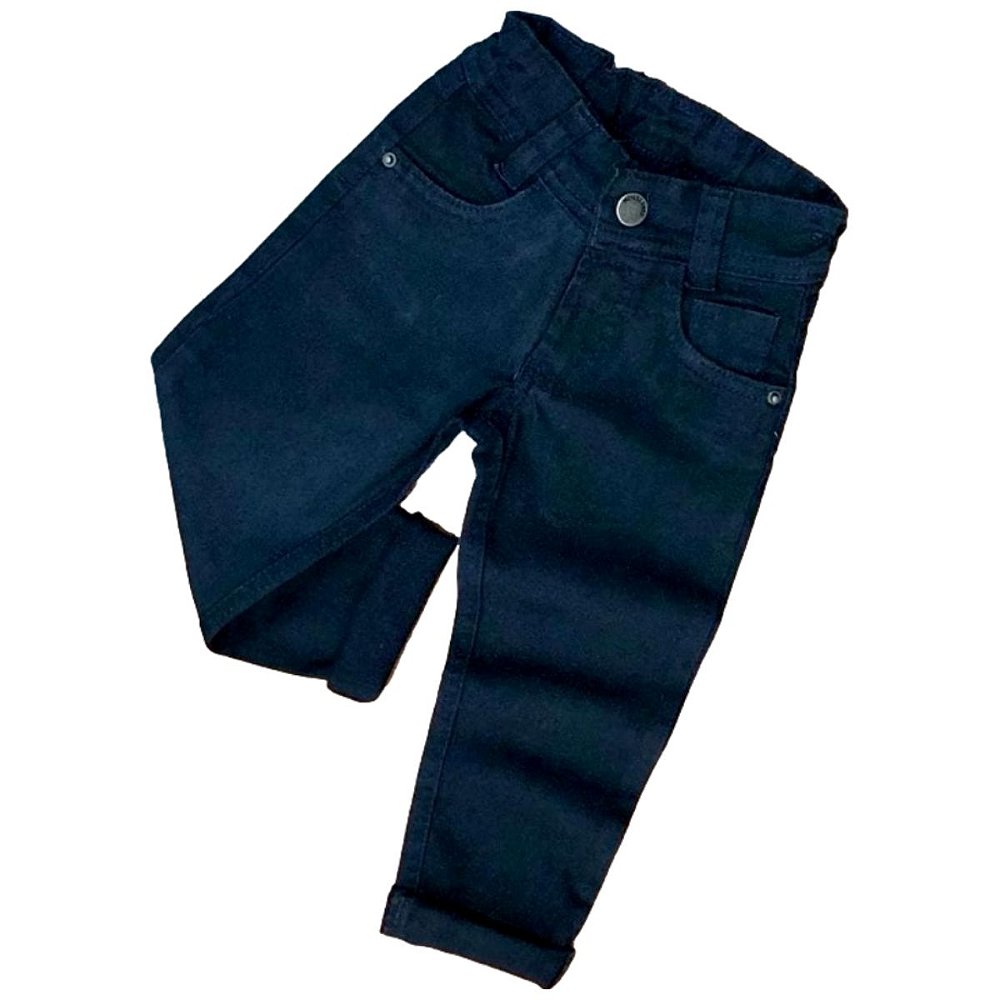 Calça Jeans Juvenil Menino Azul-marinho Tamanho 10 12 14 16 - Pó-Pô-Pano