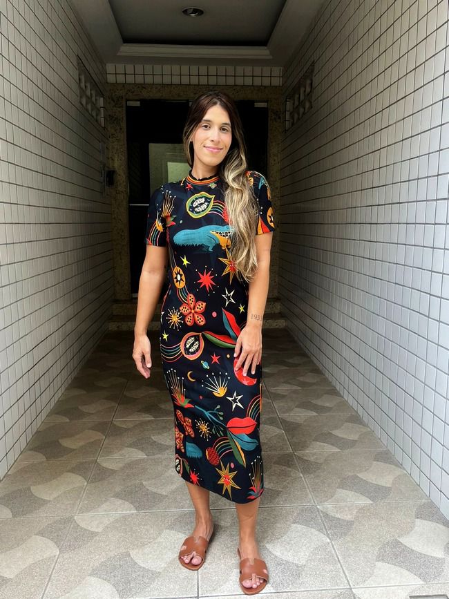 Vestido Midi Céu Do Serrado Farm CAL OFFICE