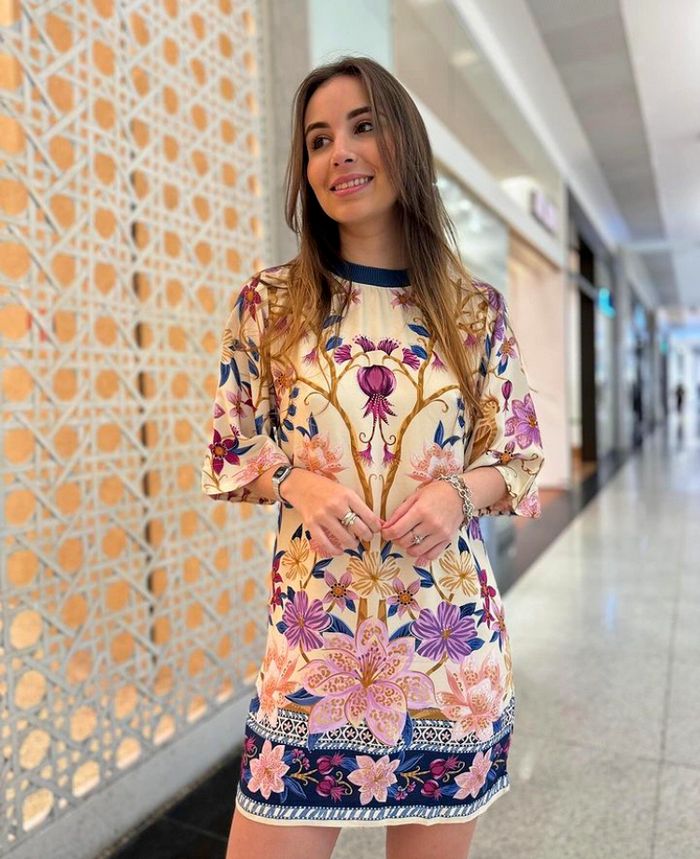 Vestido T-Shirt Delicadeza Floral CAL OFFICE