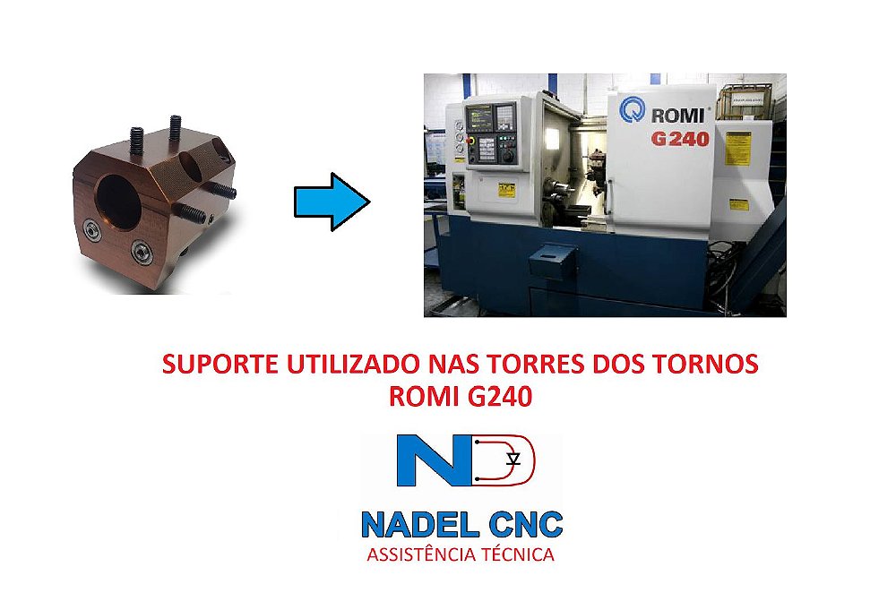 Suporte Vdi torno cnc G / GL 240 ROMI TMAX 32mm Novo NADEL CNC Automação