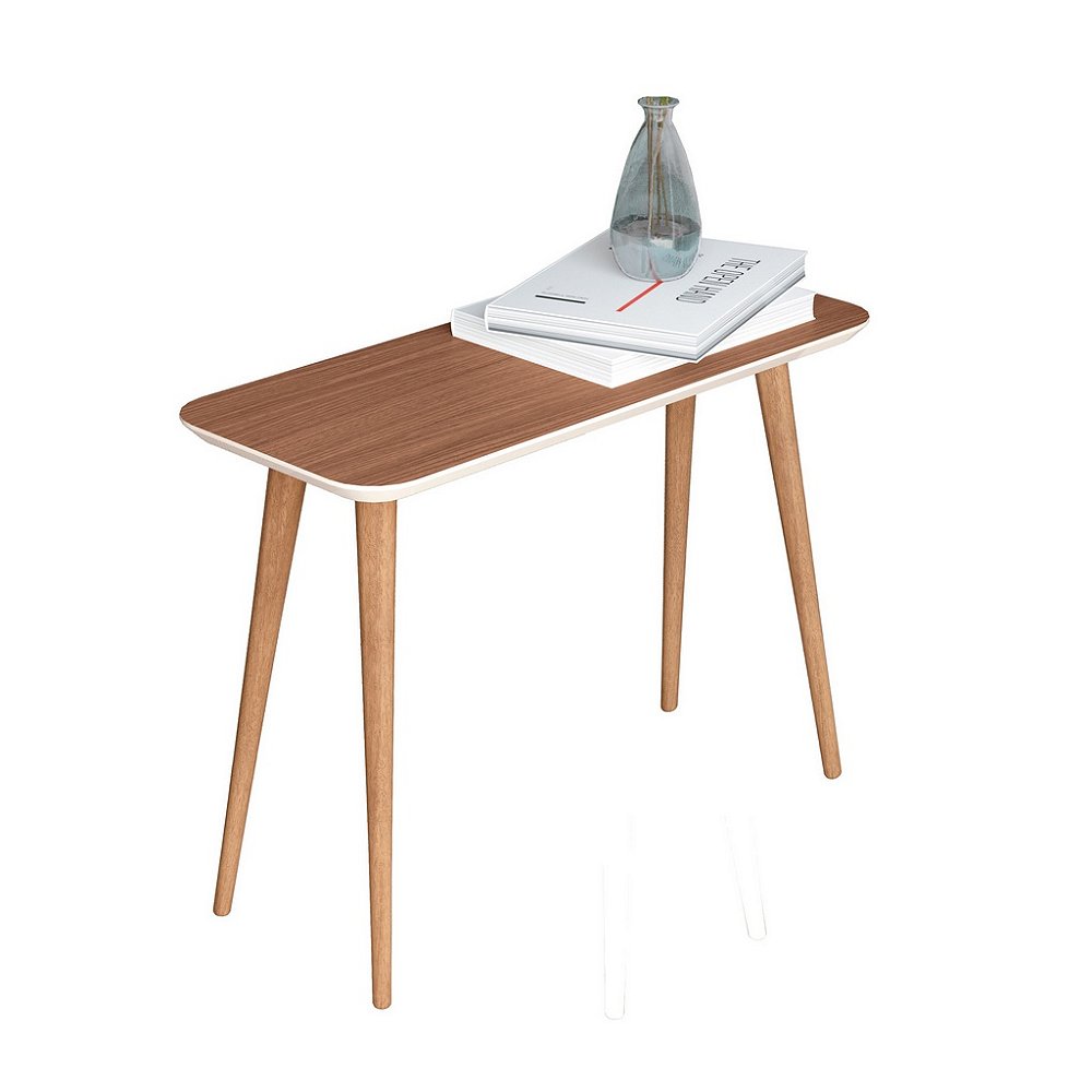 Conjunto Mesa Apoio e Lateral Marchê - Nature / Off white - LOJA MUNDI