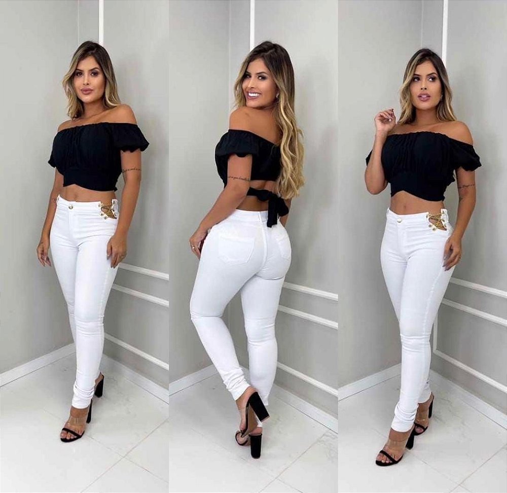 Calça Jeans Branca Corrente - SUMAYA JEANS OFICIAL