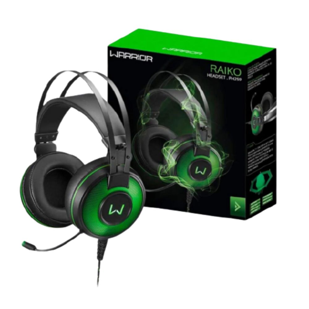 Headset Gamer Warrior Raiko 7.1 USB com Led Verde - PH259 - LOJA 17