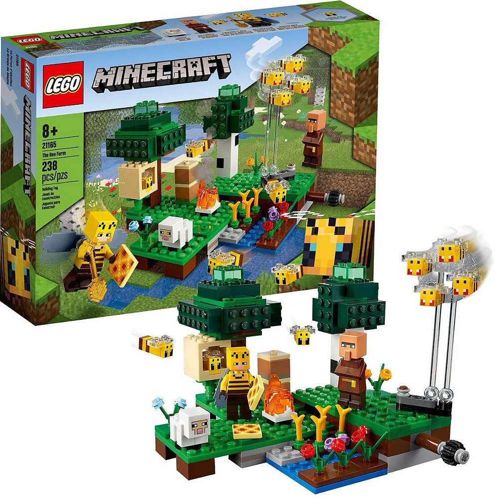 Brinquedo LEGO Minecraft Fazenda da Abelhas Até 8 Anos 238 Peças - Baby&Kids