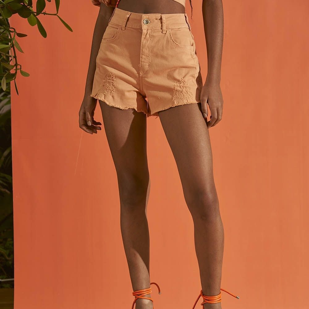 Short Colcci Sarja Tay Off Feminino Bege Coppola - Dom Store Multimarcas  Vestuário Calçados Acessórios