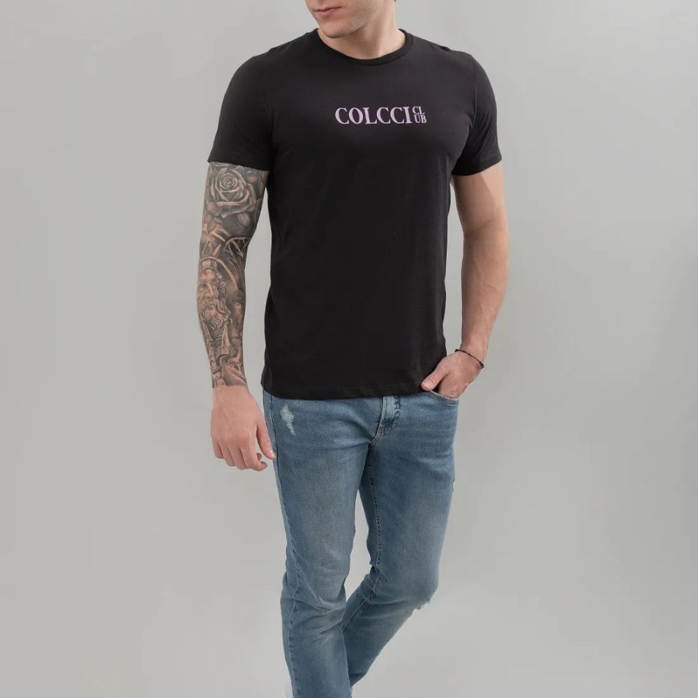 Camiseta Colcci Preta Club Masculina - Dom Store Multimarcas Vestuário  Calçados Acessórios