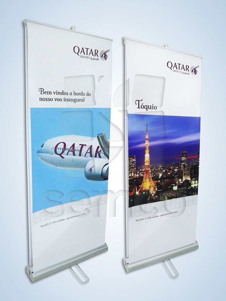 Porta Banner Rollup 80 x 200 Duplo Trip s para Banner 