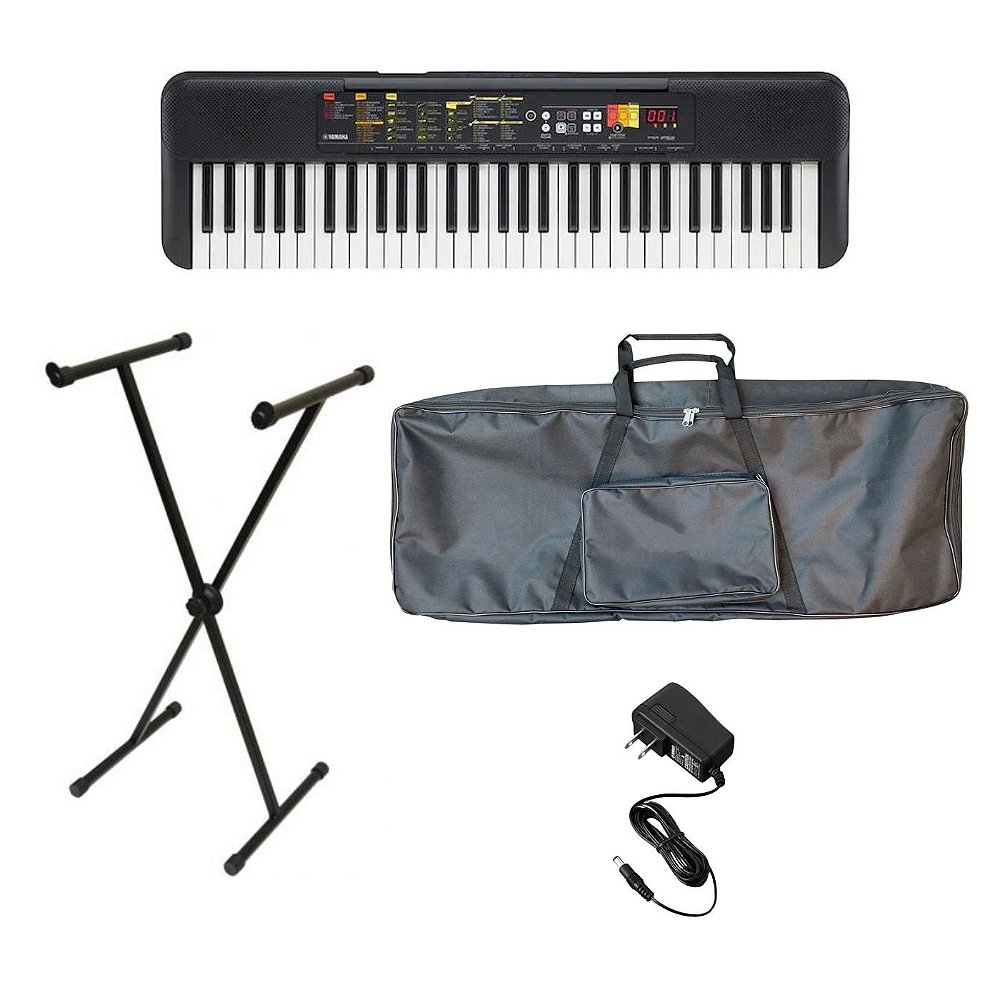 Kit Teclado Yamaha PSR-F52 61 teclas + suporte pedestal Capa