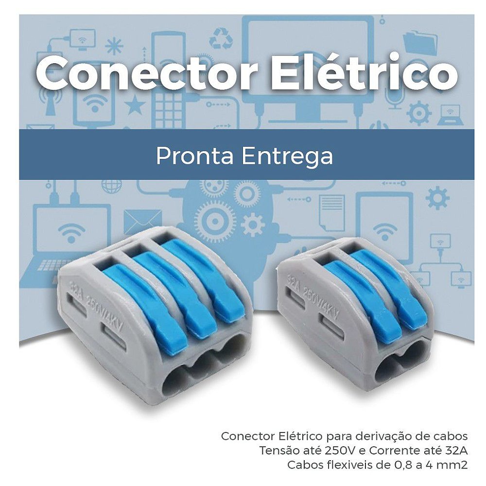 Conector Elétrico - Derivação, emenda - Mania Smart - Automação Residencial