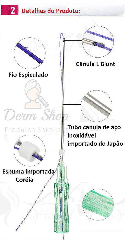 Fios Pdo Cog 4d Espiculado Bidirecional C nula W Blunt 21g X 60mm 