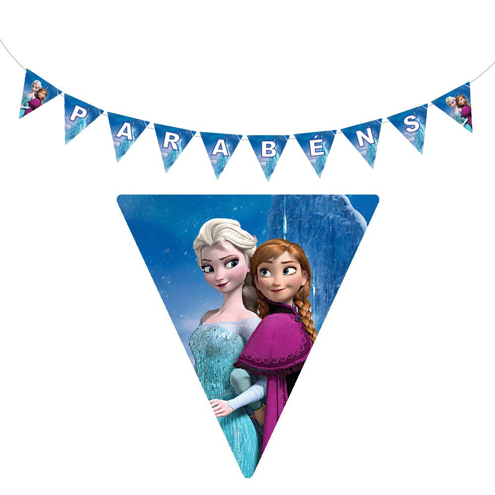 10 Bandeirolas Triangular Frozen - Empório das Lembrancinhas / Belas Cores