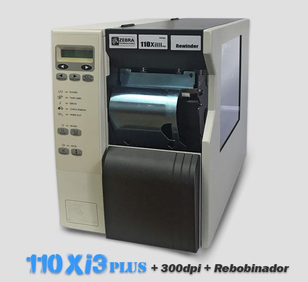 Impressora Industrial Zebra 110xi3 Plus 300dpi Rebobinador Full Lservice Peças E Impressoras 0892